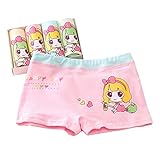 快適なコットンリトルガールズパンティーラブリー下着4枚、ランダムな色、スタイルD