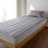 [ベルメゾン] 敷きパッド フレンチ リネン 洗える ベッドパッド・敷きパッド グレー セミダブル