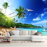 bzdhwwhモダンシンプルSeaside Landscape Cocoビーチフォト壁紙リビングルームベッドサイドBackdrop壁壁画PapelデParede 3d Paisagem 6989548