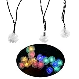 IREALIST Waterproof Fairy Dandelion Ball 20 LED 15.7FT Outdoor Solar String Lights Perfect for Home,