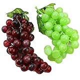 2 Vinesの人工ブドウ装飾フルーツリアルなフェイクタトゥー( 60 Grapes per Vine )