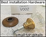 Single 2" Depression Crystal Knob, 2-1/2" Rosette stamped in solid brass and top coated V002 [並行輸入品]
