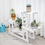 木製フラワーラック室内植物スタンド木製植物フラワーディスプレイスタンド木製ポットシェルフストレージラック屋外 (色 : E)