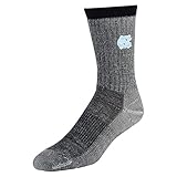 NCAA North Carolina Tar Heelsメンズハイカークルーソックス、チャコール、大
