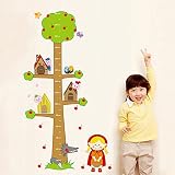 Cartoon Animals Growth Chart Wall Stickers Height Measurement Removable Wall Decals Home Decor PVC A