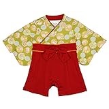 ★☆ヒロミチナカノ ベビーhiromichi nakano baby☆★雪輪花柄はかまオール　ロンパース　カバーオール　お食い初め　お誕生日　七五三　桃の節句　お祝い　70cm：80cm (70cm,
