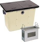 環境機器関連製品＞グリーストラップ＞FRP製プラスタートラップ　パイプ流入埋設型 PTZS　PTZS-200鉄蓋付　Mコード：81308　前澤化成工業