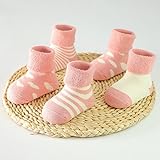 (ヘラサ)Herasa　ベビーソックス　かわいい　靴下　赤ちゃん靴下　男の子 女の子　出産お祝い 　贈り物　5足セット　 (S, ピンク)