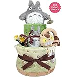 出産祝いに大人気！おむつケーキ となりのトトロ 豪華3段ガラガラ/ウォッシュタオル/フェイスタオルセット/内祝い/誕生日プレゼント ダイパーケーキ (パンパースS21 （出産祝い用に）)