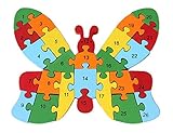 Yuelian(TM) 子供知育玩具 幼児 木製のおもちゃ 玩具 アルファベットや数字 アニマル 動物 蝶 チョウ 遊具 木製パズル 組み合わせ