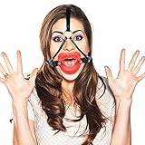 Racazing　SMグッズ　オープン口　男女兼用　SMベルト 赤い唇口枷　拘束　エロおもちゃ SM 刺激 縛り コスプレ大人の玩具 アダルトグッズ 成人用　 for Couples　(アダルト)