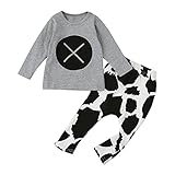 (プタス)Putars ベビー服 子供服 上下セット Tシャツ 男の子 長袖 クロス柄 可愛い 秋 冬 スポーツ 運動会 旅行 記念日 プレゼント 6-24ヶ月