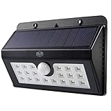 California Basics 20 LED Solar Sensor Powered Wall Flood Light for Outdoors, Weatherproof, Black [並行