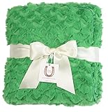 Max Daniel Green CozyツイストBaby Blanket – 両面 – Pipedエッジ