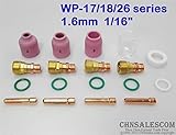 CHNsalescom 18本TIGスタビガスレンズセラミックノズル＆パイレックスカップキットWP17 / 18/26 1.6mm 1/16