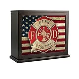 Fireman消防士のマルタcrossamericanフラグElectric部屋アクセントランプ、ナイトライト