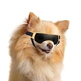 Enjoying 犬 サングラス 小型犬、犬用サングラス紫外線保護、防風いぬようゴーグル、ドッグドライビングゴーグル、黒