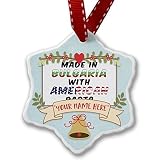 Personalized Christmas Gifts For Baby Kids追加が独自のカスタム名AmericanパーツMadeのブルガリアのオーナメントクラフトデコレーション、Xmasツリー