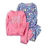 カーターズ パジャマ 上下 2セット 4ピース 長袖 キッズ 子供 女の子 3T ピンク×パープル [並行輸入品]