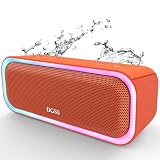 DOSS SoundBox Pro Bluetooth スピーカー20W 強化された低音 ワイヤレス ポータブル 小型 ブルートゥース スピーカー【イルミネーション機能 20時間再生 IPX6防水 パッシブラジエーター搭載 ワイヤレスステレオ Aux/TFカード対応/風呂/アオトドア適用】