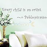 funnypicker Every Child Is An Artistホーム装飾壁デカール装飾adesivoデParede取り外し可能なビニールウォールステッカー