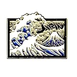 ピンバッジ 浮世絵 版画 波裏 和柄 ピンバッチ ピンズ 3cm x 2.3cm 安全留め具付き 葛飾北斎 ジャパン 縁起物 日本のお土産 ピンバッチ交換 ピンバッヂ ホームステイのおみやげ 日本土産 バッチ ピン バッジ 和風 観光 おみやげ 交換バッジ 日本 コレクション