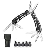 ZOTO 多機能ペンチ、24-in-1 マルチツール、折り畳み、アウトドアナイフ、フォールディングナイフ、ブラック サバイバルナイフ、多機能ツール