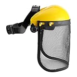 gloglow安全フェースシールド保護/クリアバイザーフルマスクフルフェースシールド保護安全ヘルメット調整可能なメッシュバイザーfor ChainsawガーデニングロギングBrushcutter Fo