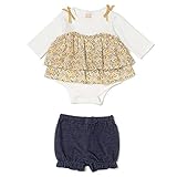 ブルマつきワッフル花柄フリルロンパース 黄 80