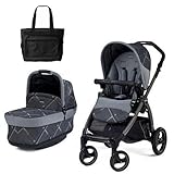 Peg Perego - Book Pop Up Stroller with Diaper Bag - Portraits Grey Special Edition by Peg Perego