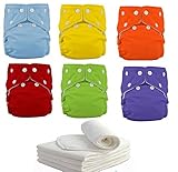 6つのxの赤ちゃんの再利用可能な布おむつ + 6ポケット