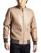 Lambskin Stand-collar Blouson 3225-106-0872: Beige Lambskin Stand-collar Blouson 3225-106-0872: Beige