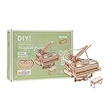 魔法のピアノ オルゴール付きウッドパズル 【AMK81】 組立キット 知育玩具 工作 日本語説明書付 インテリア 3D ウッドパズル【つくるんです】