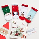 (ヘラサ)Herasa　ベビー　クリスマスソックス　キッズソックス　かわいい　靴下　赤ちゃん靴下　男の子 女の子　出産お祝い 　贈り物　4足セット　ボックス付き (S, A)