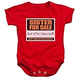 Trevco ATY260-SS-1 Sister for Sale-Infant Snapsuit, Red - Small 6 Mos