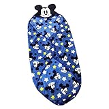 Disney ディズニー ミッキー&ミニー ベビーアフガン おくるみ 総柄 もこもこフリース 85ブルー