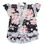 女の子用 フリフリぱんつ甚平 ブラック サイズ110cm