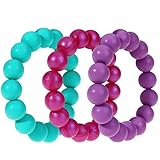 MyBoo Autism/Sensory/Teething Chewable Beads Bracelet - Set of 3, Purple/Turquoise/Magenta by MyBoo