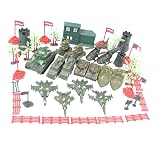 ifundom 41ピース キッズミリタリープレイセット プラスチック製 静的モデルおもちゃ 戦車 ヘリコプター 対空車両 シーンレイアウト用 8.7×5.9×5.1インチ 子供向け