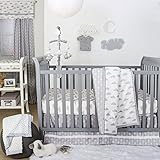 Grey and White Cloud Print 4 Piece Baby Crib Bedding Set by The Peanut Shell by The Peanut Shell