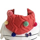 Snoneキッズ スヌード ニット ネックウォーマー 子ども マフラー ストール 秋 冬 かわいい 毛玉付き ベビー ガールス スター 防寒 ふわふわ あったか ファッション 男の子 女の子 小学生 