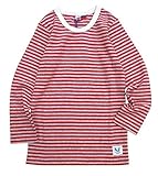 【KUT】コットンフライス長袖Tシャツ キッズ 男の子 女の子 ボーダー 無地 韓国子供服のマリンキャッスル100cm110cm120cm130cm 130cm (ボーダー)レッド×グレー