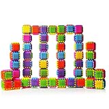 60ピースStacking Bristleブロックと相互接続Building Set for Boys & Girls、教育、楽しく、Great for Toddlers and Children b