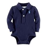 ポロラルフローレン ポニー付 長袖ボディスーツ ネイビー (男の子3～9か月用) 9Mサイズ [並行輸入品]
