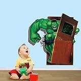 Fange DIY Removable 3D Hulk Green Giant Avengers Art Mural Vinyl Waterproof Wall Stickers Kids Room 