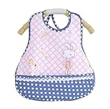 [ピンク]ポケット付きのかわいい防水性のベイビービブズビブ