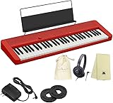 CASIO カシオ CT-S1 【 オリジナルセット 】 キーボード 61鍵盤 (ヘッドフォン(ATH-S100)、オリジナル巾着、楽器クロスセット) (CT-S1RD レッド)