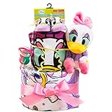 【おむつケーキ ディズニー 男の子 女の子 ぬいぐるみ 出産祝い】きっと喜ばれる豪華2段！おむつケーキ ラッピング付き ご出産祝いに最適 おむつパンパース（Ｓサイズ-テープ） タイプ：デイジー