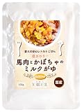 帝塚山ハウンドカム 犬 ドッグフード 【 シニア犬 トッピング 】 愛犬の安心レトルト 馬肉とかぼちゃのミルクがゆ 30袋 国内製造 無添加 やわらかい 水分補給 食いつき 消化に優しい 栄養補給 低脂肪 補助食 まとめ買い ポーチ パウチ 高齢犬 ハイシニア犬 老犬