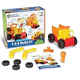 Learning Resources 1-2-3 ビルドイット! 組み立てクルートイ ブルドーザー 掘る ダンプトラック STEM 想像力豊かな遊び 16ピース 対象年齢2歳以上